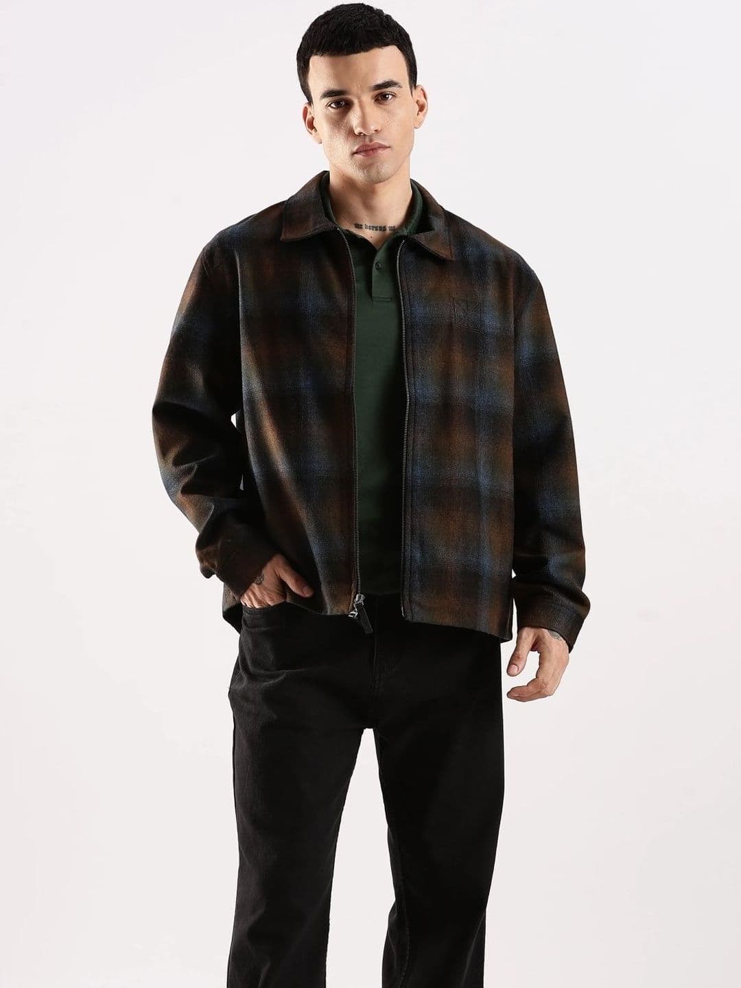 Calvin Klein Jeans Men Spread Collar Checked Tailored Jacket - view 1