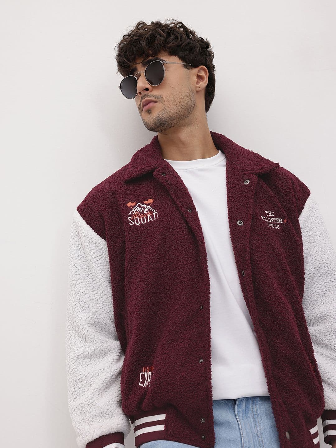 The Roadster Life Co. Typography Applique Spread Collar Bomber Jacket - view 1