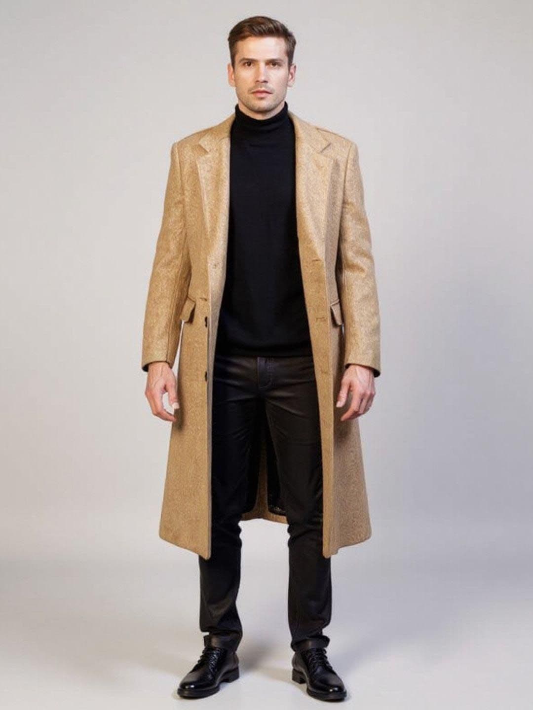 Mast & Harbour Men Longline Cape Jacket with Patchwork - view 1