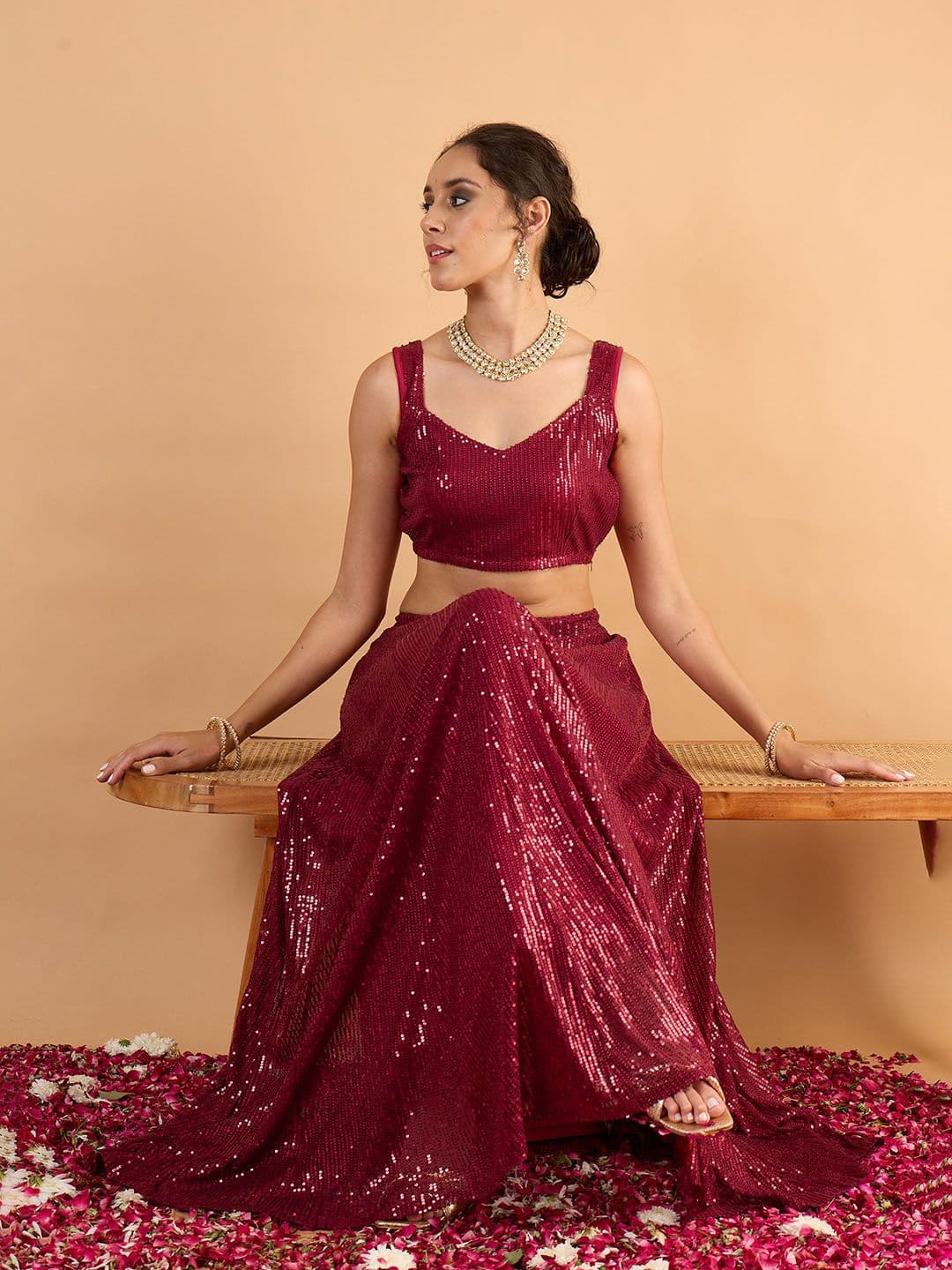 Shae by SASSAFRAS Embellished Sequinned Ready To Wear Lehenga & Choli - view 1
