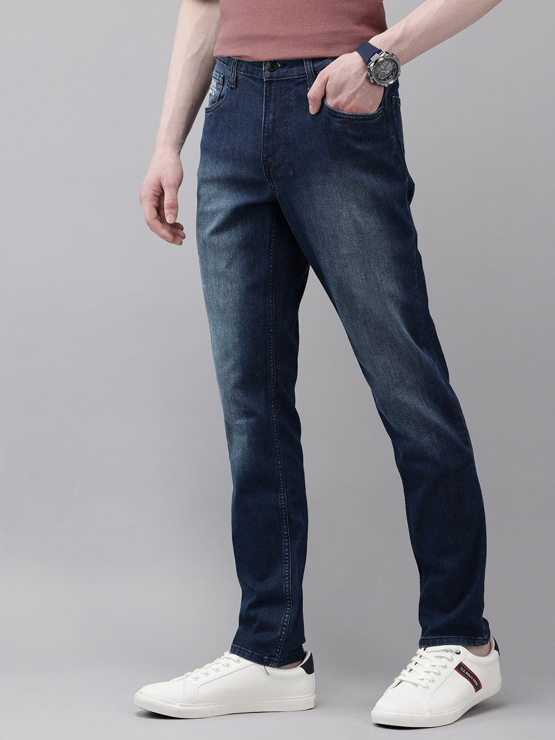 U.S. Polo Assn. Denim Co. Men Brandon Slim Tapered Fit Light Fade Stretchable Jeans - view 1