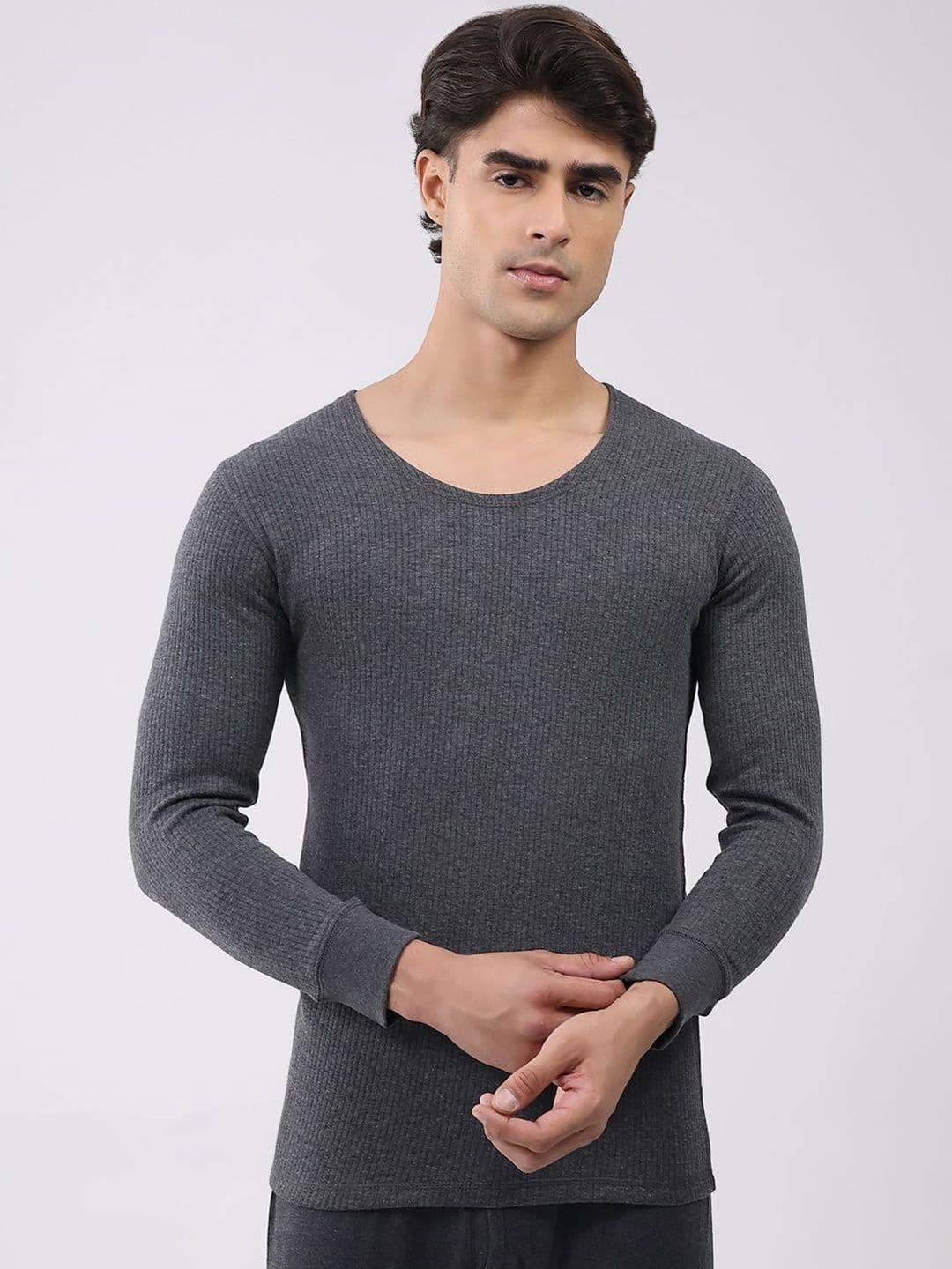 Monte Carlo Men Ribbed Round Neck Thermal Top - view 1