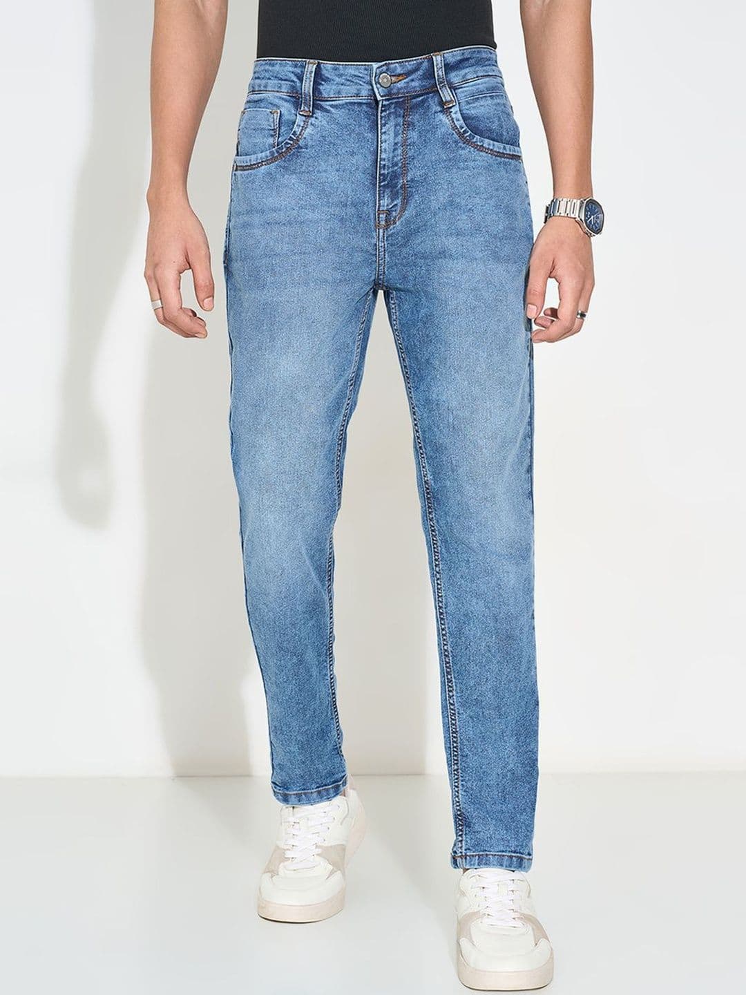 SF JEANS by Pantaloons Men Slim Fit Mid-Rise Light Fade Jeans - view 1