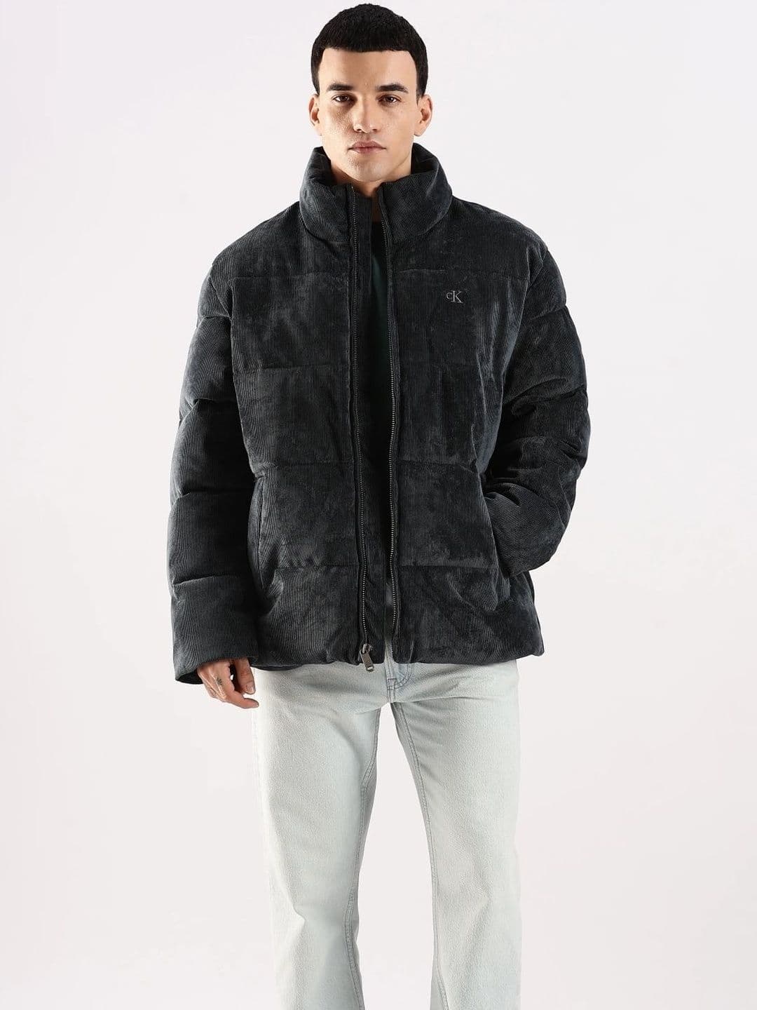 Calvin Klein Jeans Men Stand Collar Solid Padded Jacket - view 1