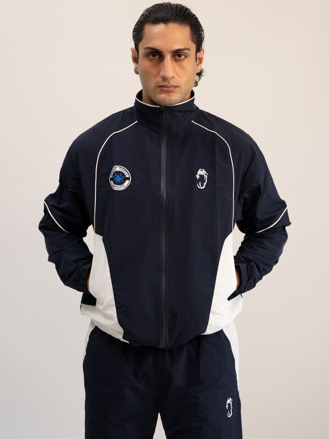 BAWSE. Unisex Brand Logo Colourblocked Lightweight Sporty Jacket - view 1