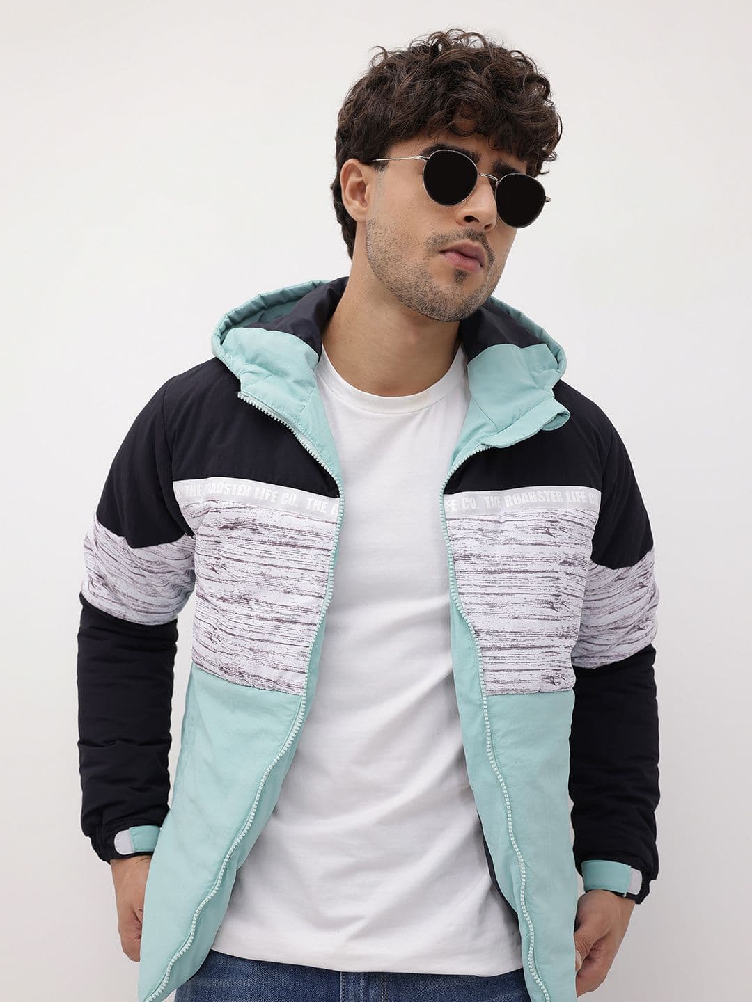 The Roadster Life Co. Colourblocked Hooded Tailored Jacket - view 1