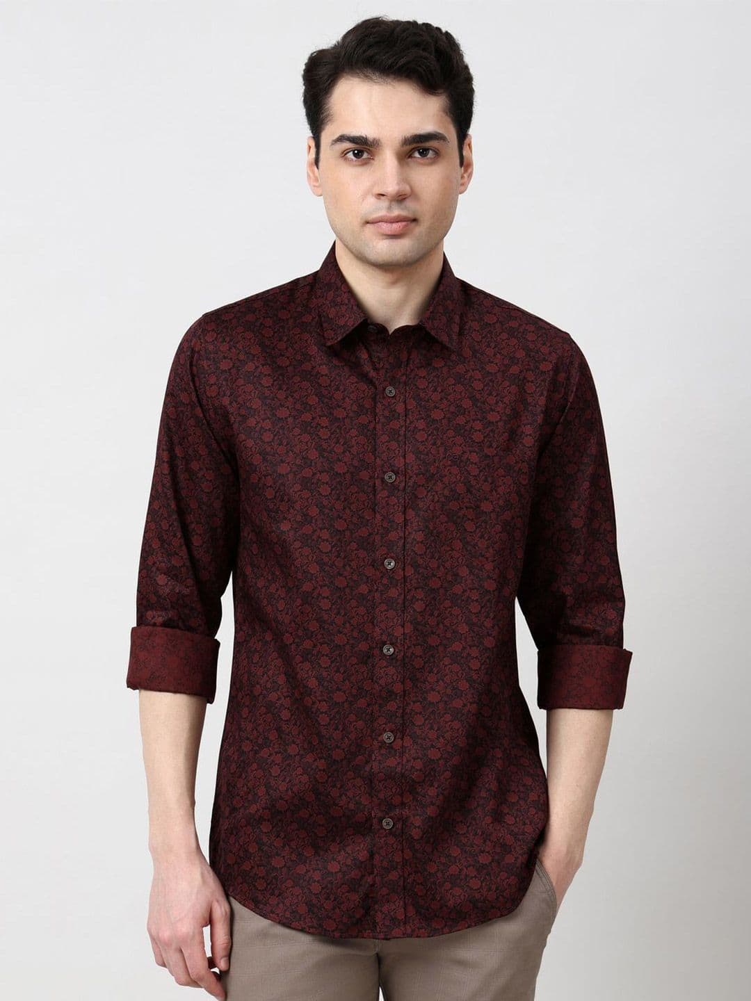 Peter England Casuals Men Slim Fit Floral Printed Casual Shirt - view 1