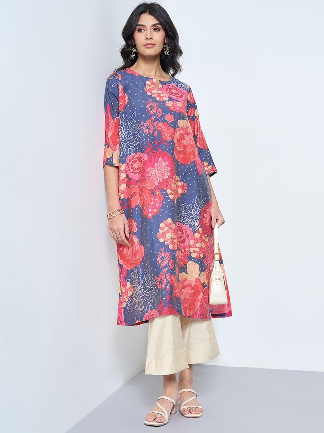 RANGMANCH BY PANTALOONS Women Printed Sequinned Kurta - view 1