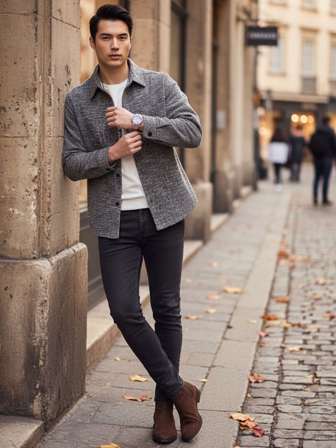 Mast & Harbour Men Textured Cotton Open Front Jacket - view 1