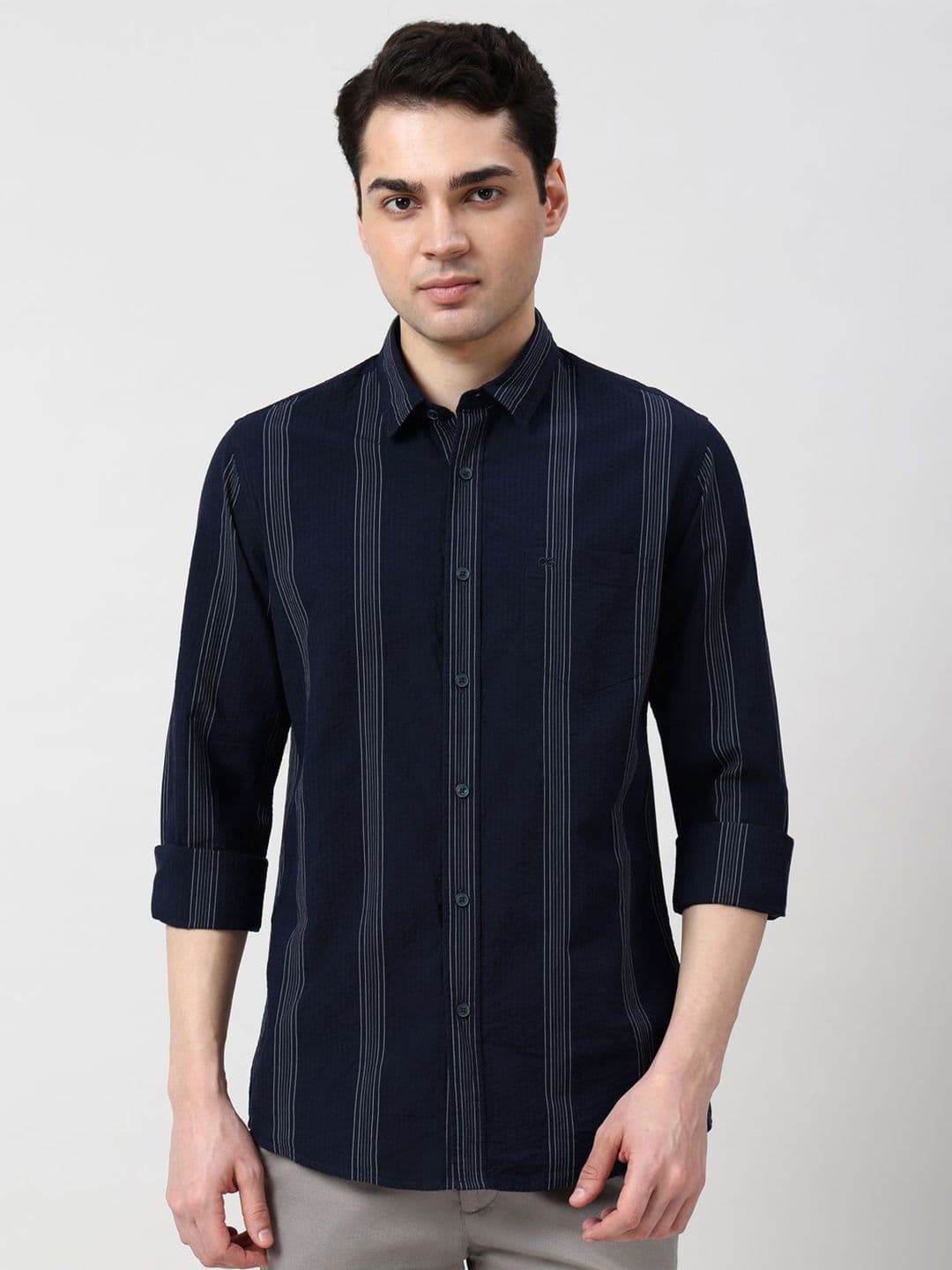 Peter England Casuals Men Slim Fit Striped Casual Shirt - view 1