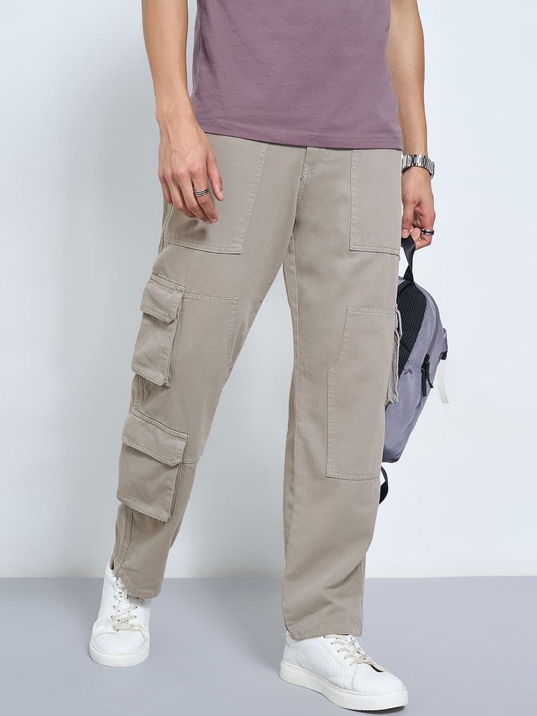 SF JEANS by Pantaloons Men Flared Mid-Rise Cargo Jeans - view 1