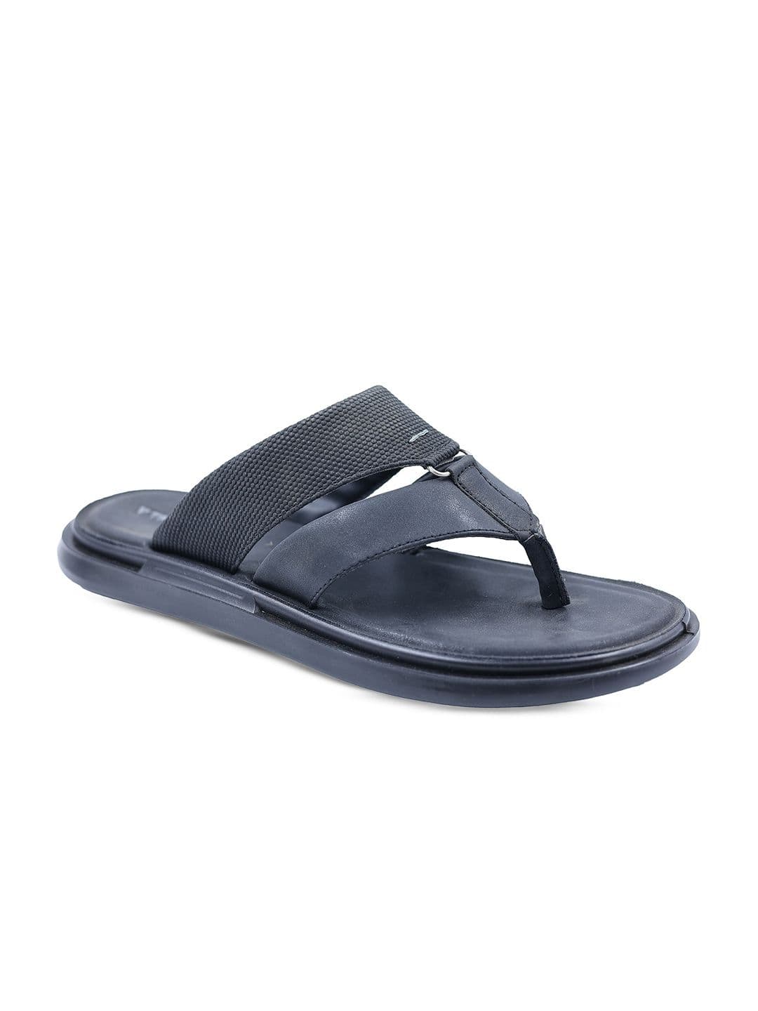 Trekiva Men Black PU Flip Flops - view 1
