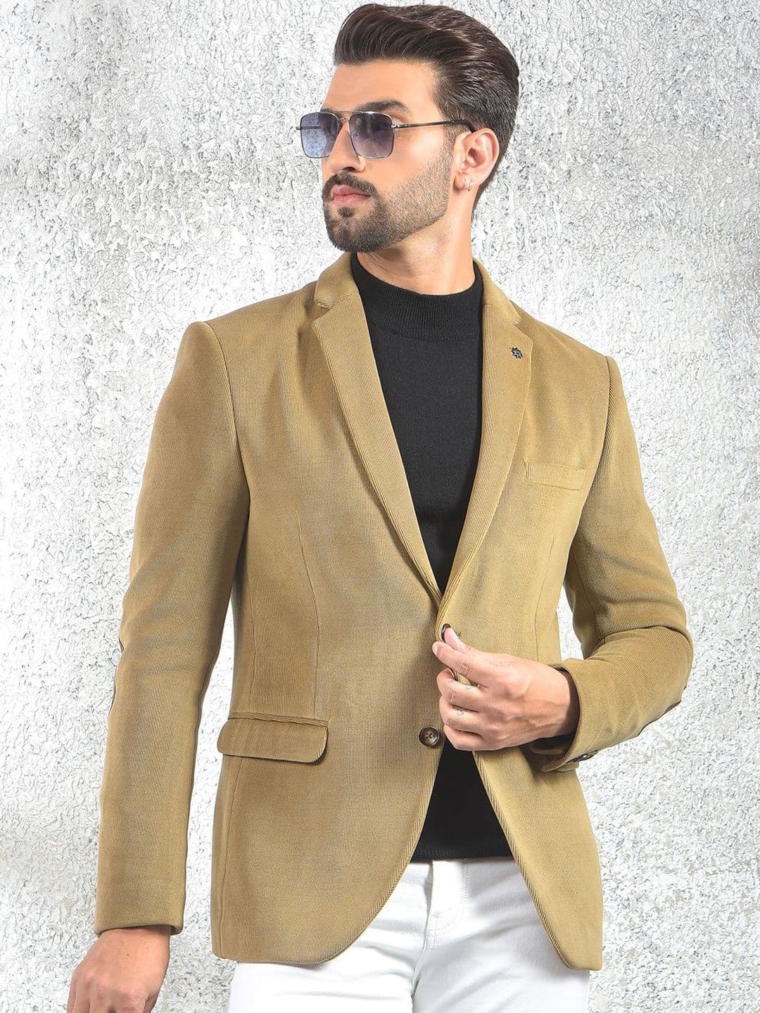 Crimsoune Club Men Self Design Notched Lapel Single Breasted Blazer - view 1
