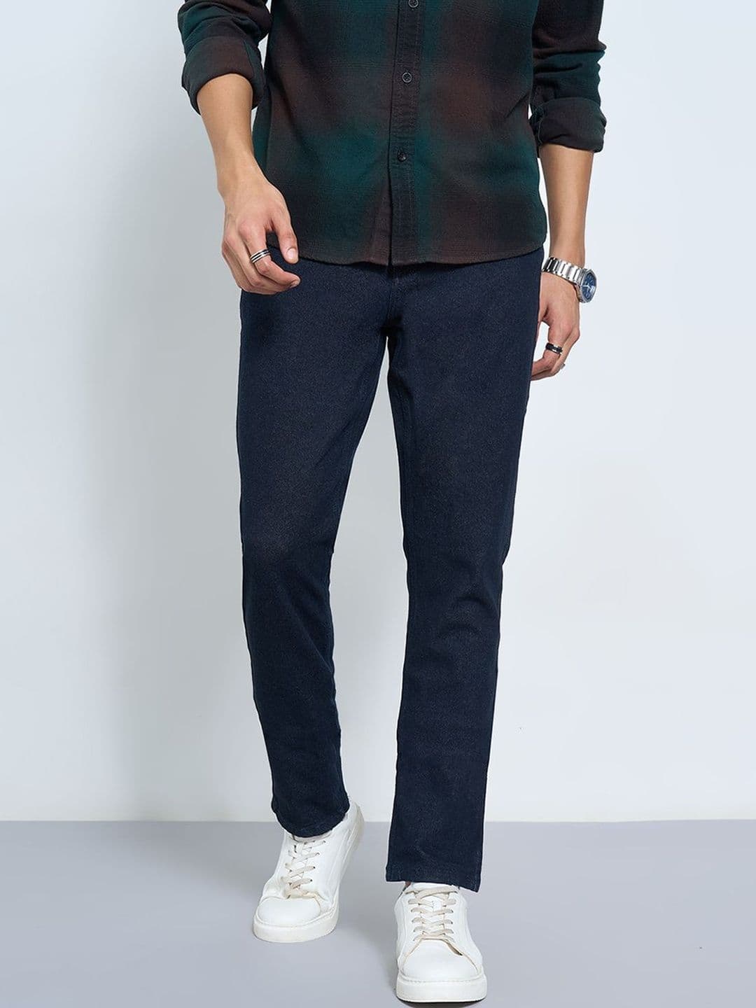 SF JEANS by Pantaloons Men Slim Fit Mid-Rise Dark Shade No Fade Non Stretchable Jeans - view 1