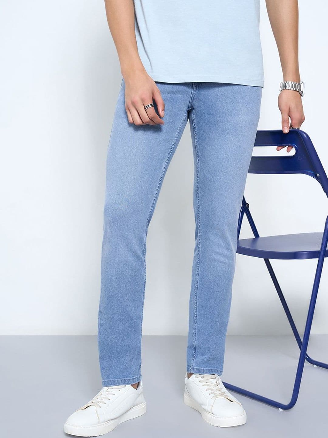 SF JEANS by Pantaloons Men Skinny Fit Mid-Rise Light Fade Jeans - view 1