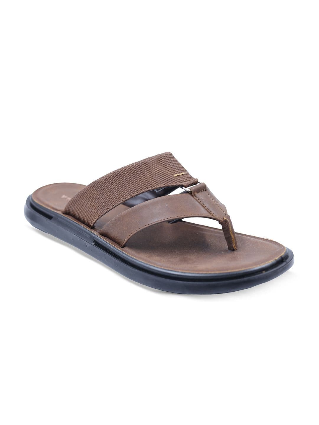Trekiva Men Tan PU Flip Flops - view 1