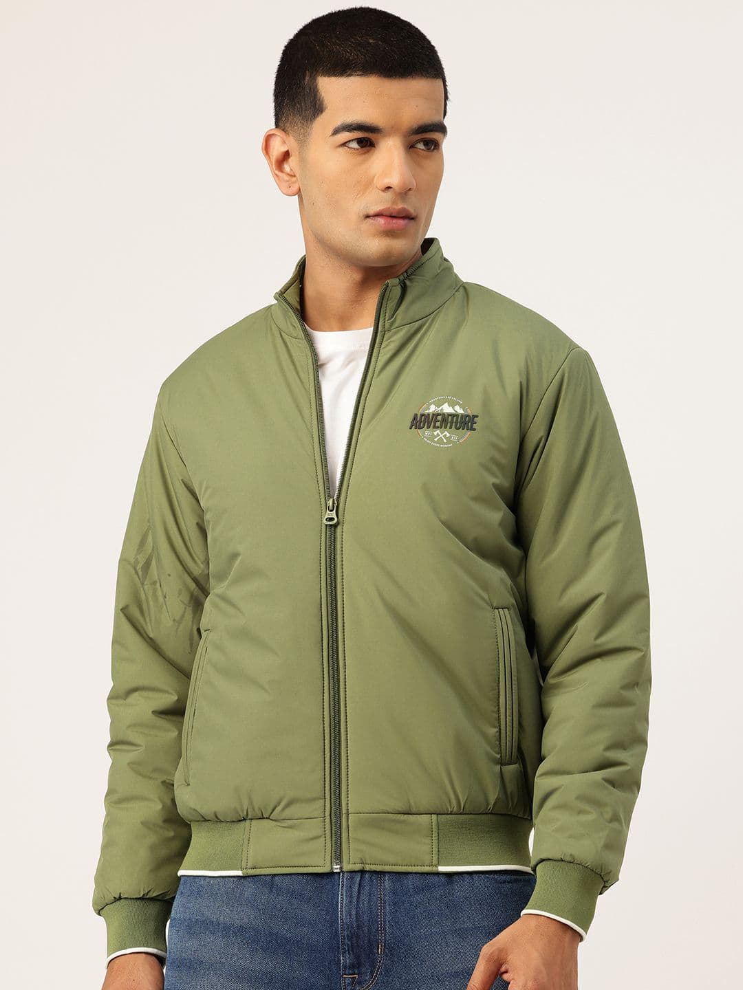 Monte Carlo Mock Collar Lightweight Padded Bomber Jacket - view 1