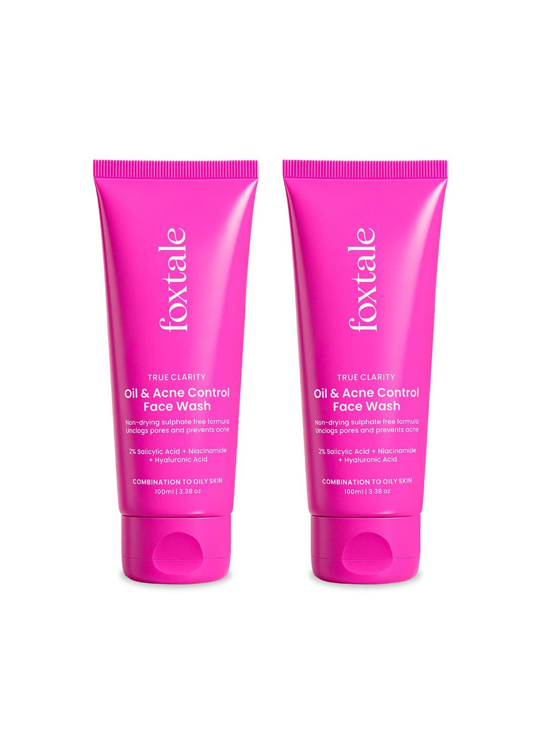 FoxTale Set Of 2 True Clarity Oil & Acne Control Face Wash With Niacinamide - 100 ml Each - view 1