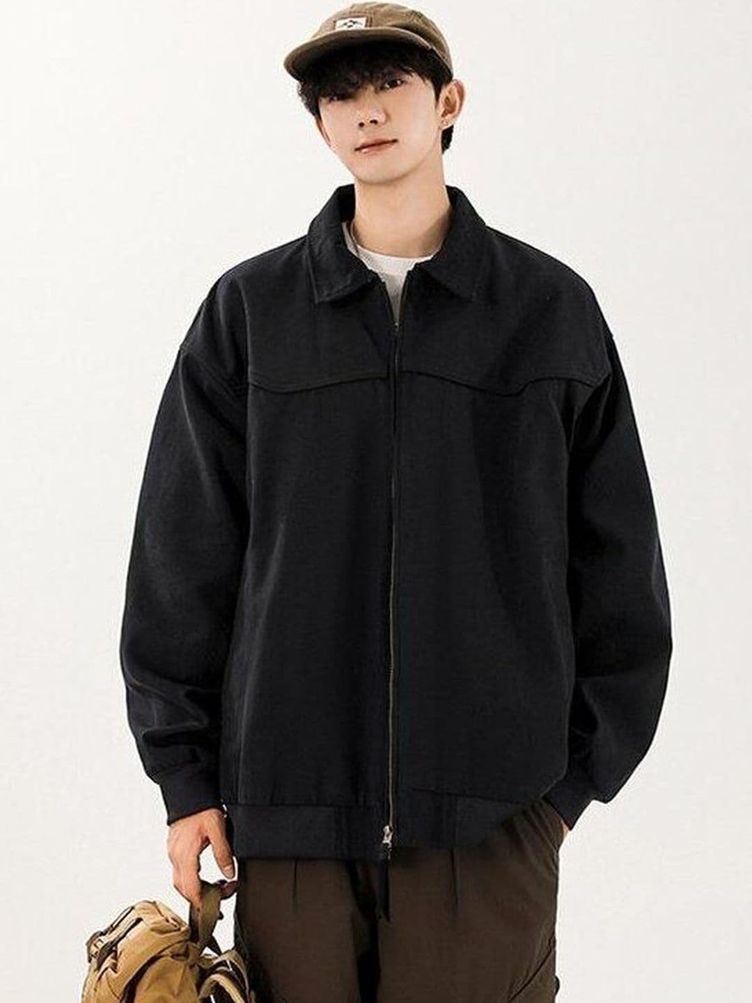 Mast & Harbour Men Spread Collar Solid Bomber Jacket - view 1