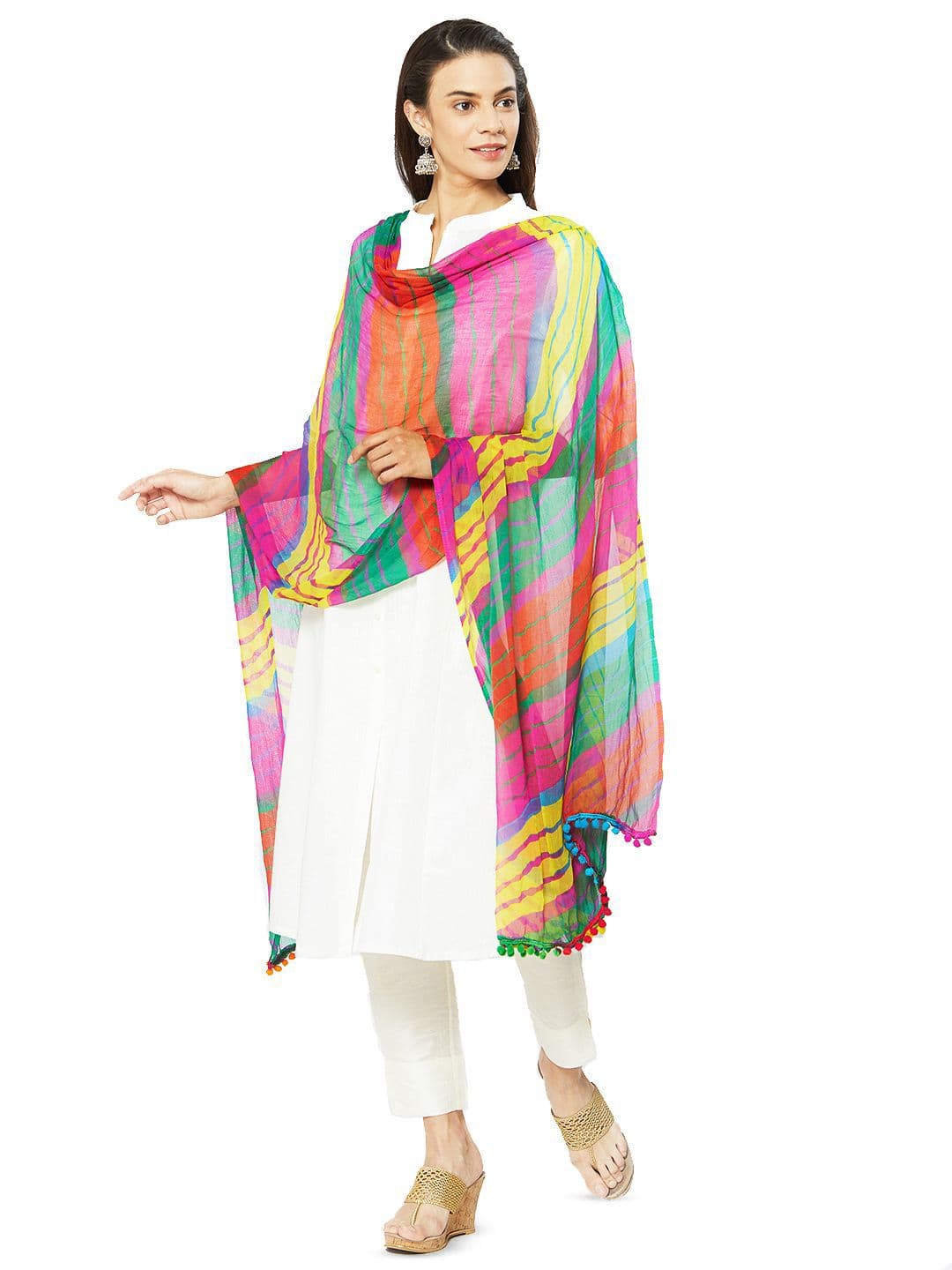 Dupatta Bazaar Striped Leheriya Dupatta - view 1