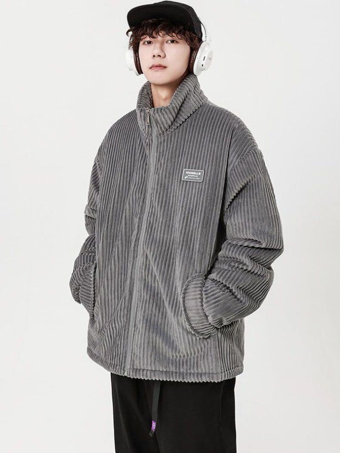 HERE&NOW Men Mock Collar Self Design Puffer Jacket - view 1