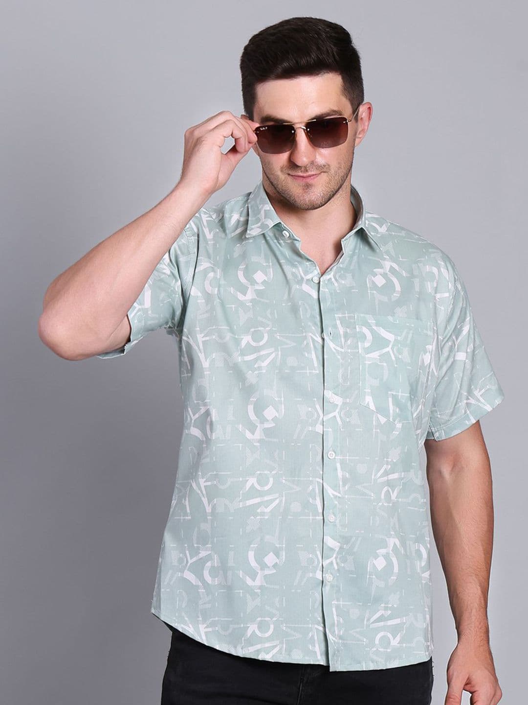 RARE CAMEL Men Abstract Printed Spread Collar Casual Shirt - view 1