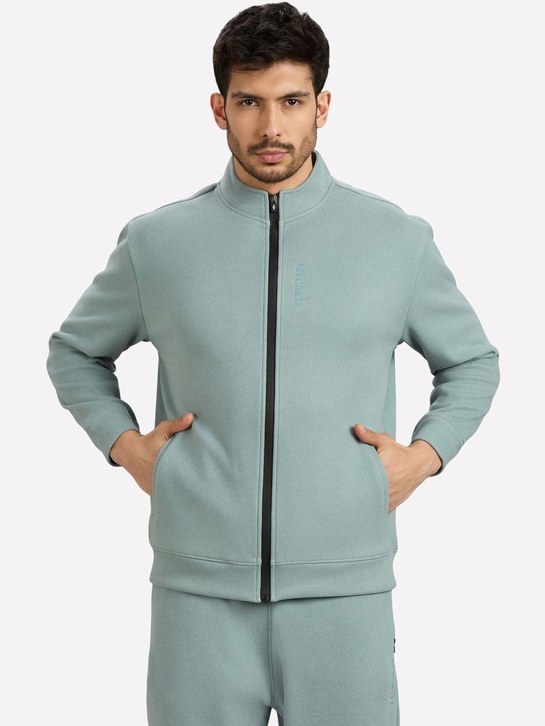 Skechers Men Mock Collar Neck Sporty Jacket - view 1