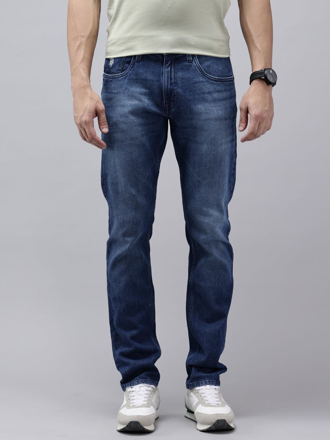 U.S. Polo Assn. Denim Co. Men Brandon Slim Tapered Fit Embroidered Stretchable Jeans