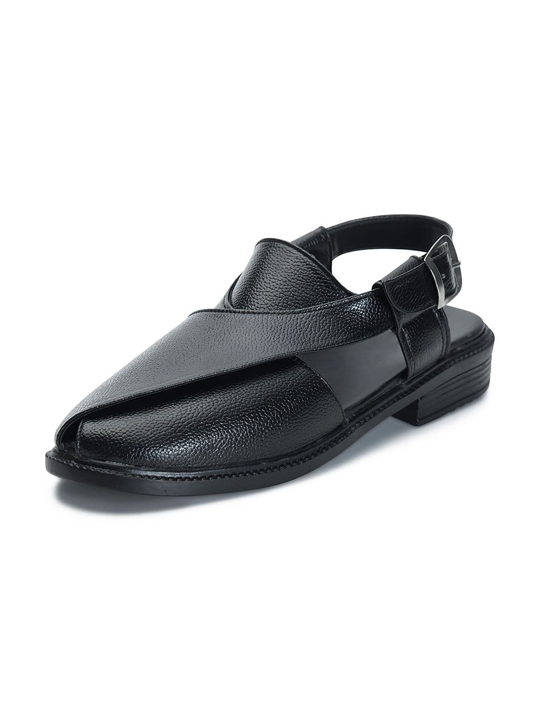 STEPSOFT Men Peshawari-Style Faux Leather Sandals with Slingback Buckle Comfort - view 1