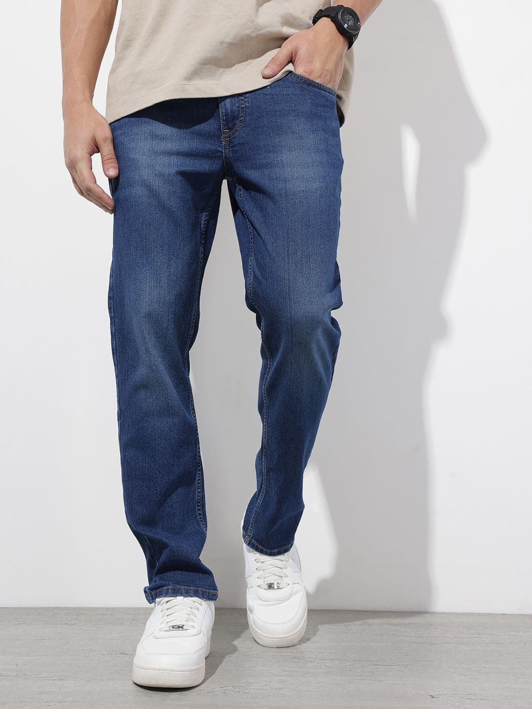 The Roadster Life Co. Men Slim Fit Light Fade Stretchable Jeans - view 1
