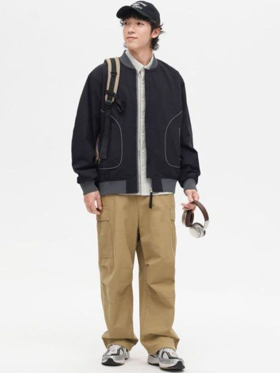 Mast & Harbour Men Striped Polyester Longline Bomber Jacket - view 1
