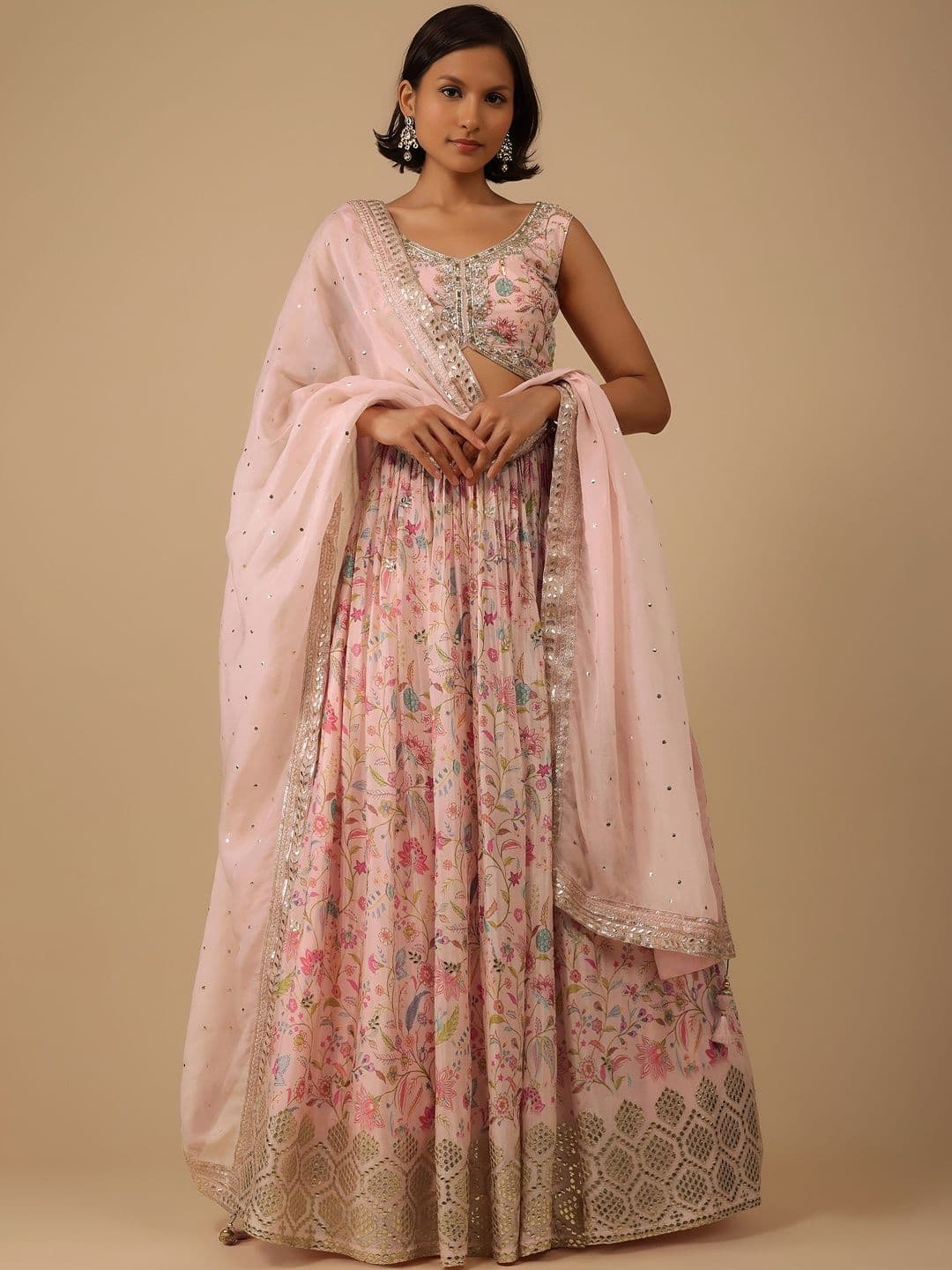 Zeel Clothing Women Embroidered Sequinned Semi-Stitched Lehenga & Blouse With Dupatta - view 1