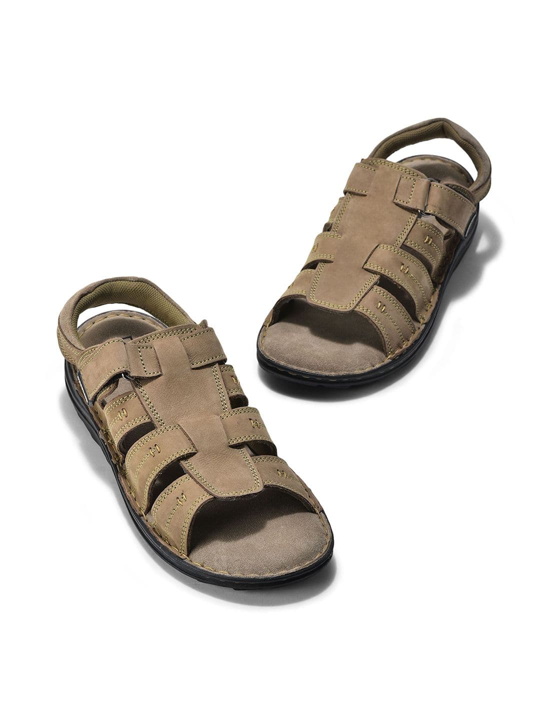 Woodland Men Suede Fisherman Sandals With Velcro - view 1