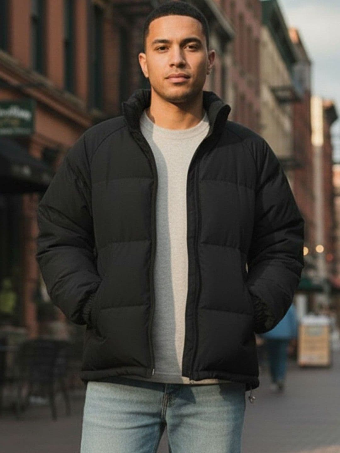 HERE&NOW Men solid Stand Collar Long Sleeves Padded Jacket - view 1