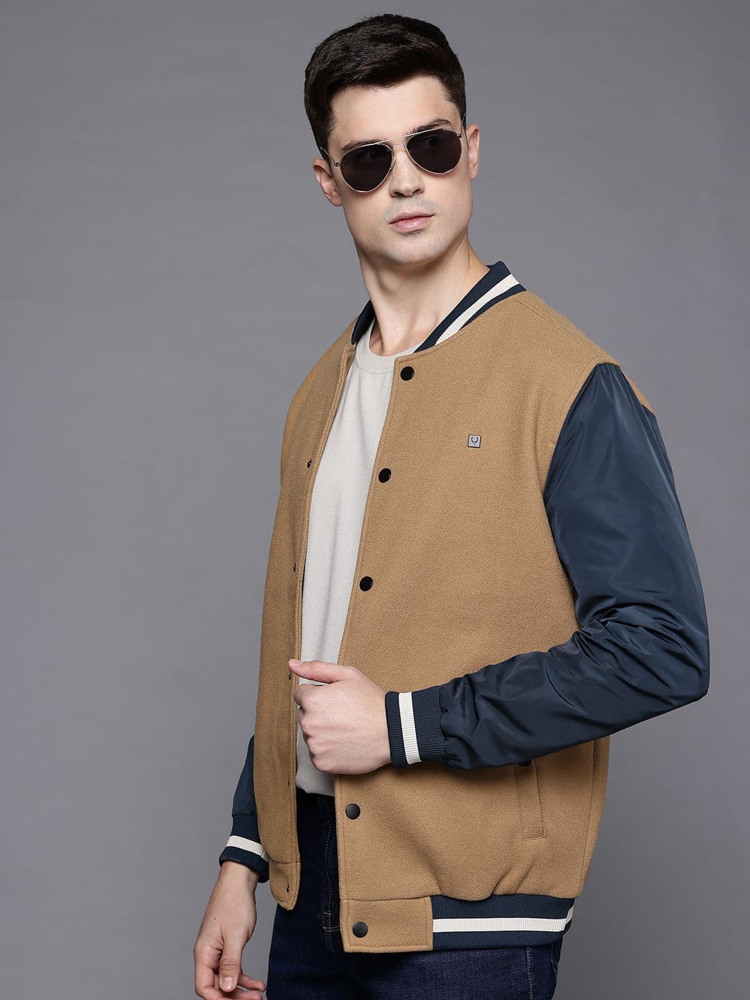 Allen Solly Stand Collar Varsity Jacket