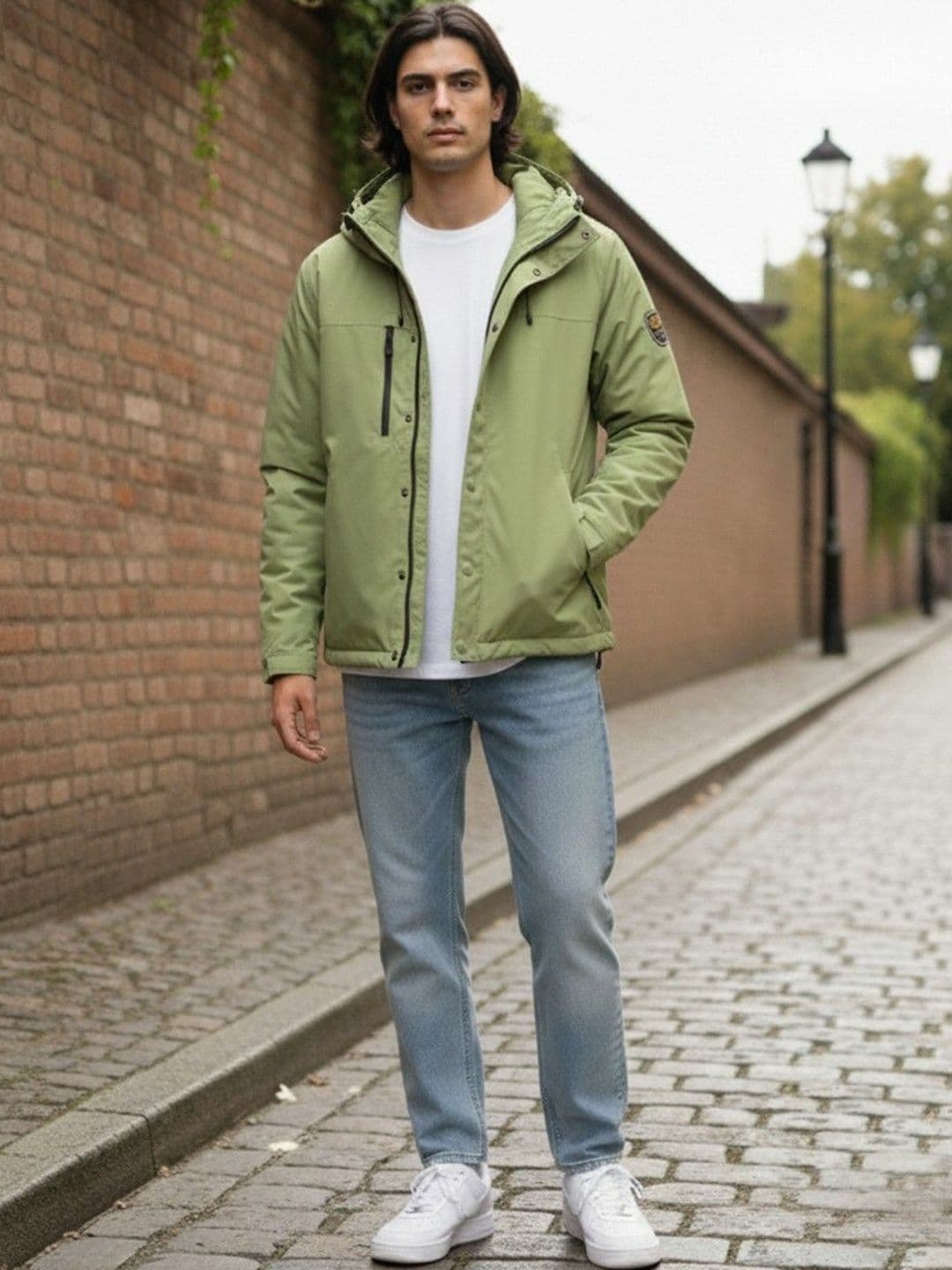 HERE&NOW Men Hooded Solid Padded Jacket - view 1