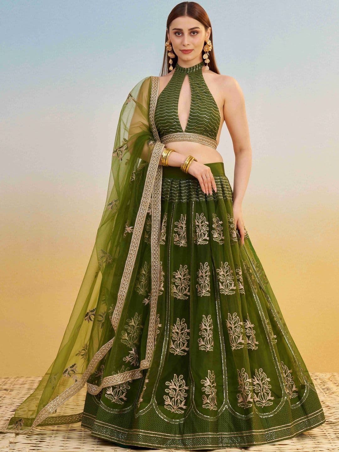 Zeel Clothing Embellished Sequinned Ready to Wear Lehenga & Blouse With Dupatta - view 1