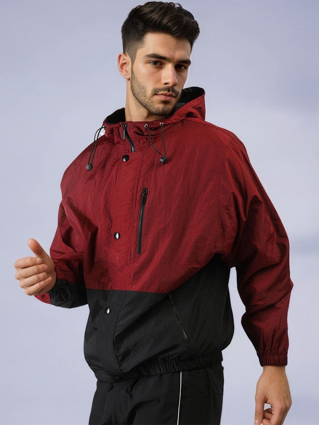 The Roadster Lifestyle Co. Colourblocked Hooded Windcheater Tailored Jacket - view 1