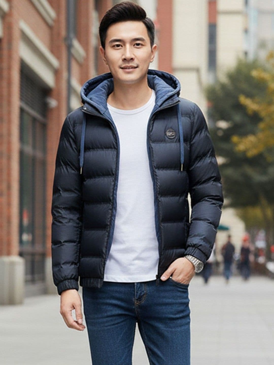 Mast & Harbour Men Puffer Jacket with Patchwork - view 1