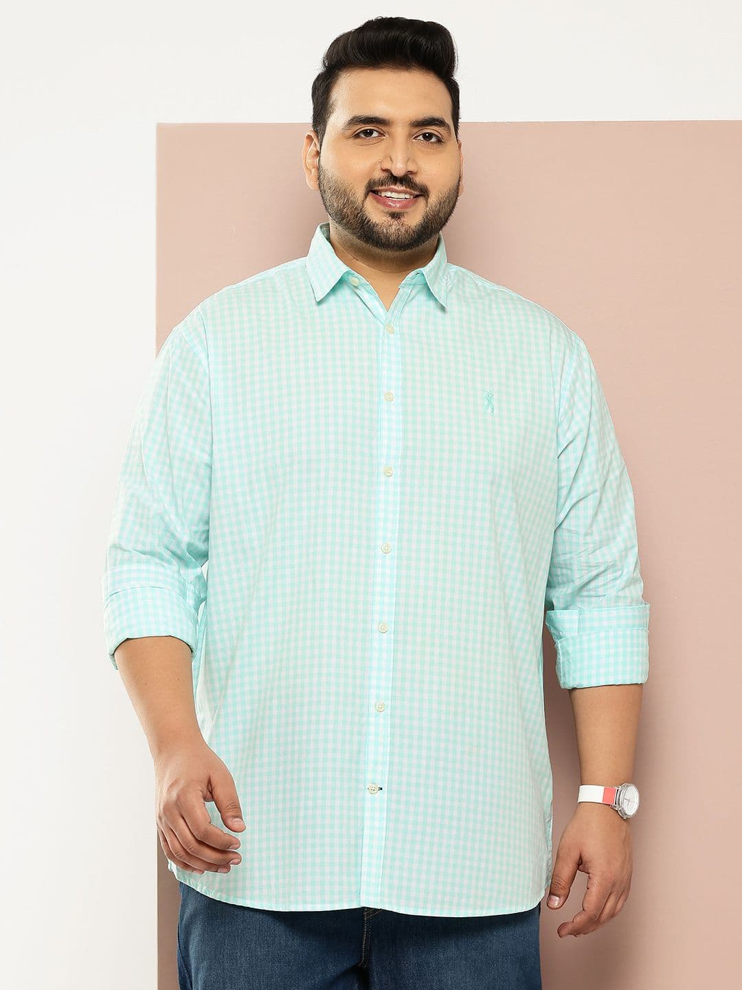 Thomas Scott Plus Size Premium Gingham Checks Casual Shirt - view 1