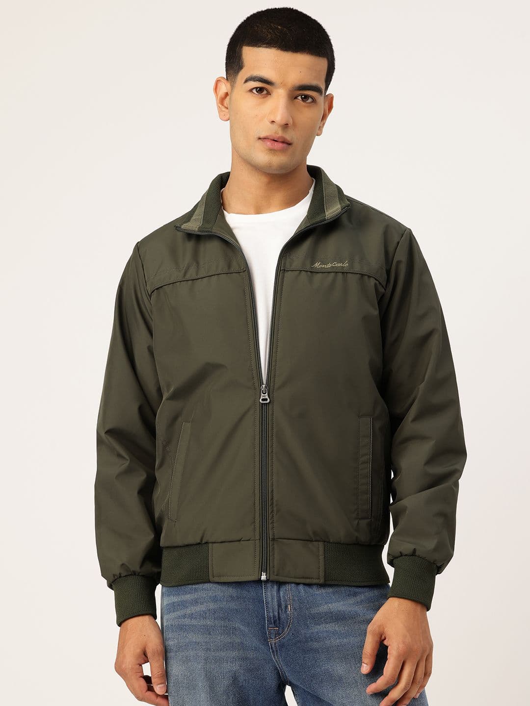 Monte Carlo Solid Mock Collar Padded Jacket - view 1