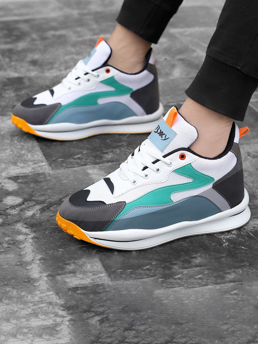 Bxxy Men 3 Inch Hidden Height Increasing Multi Colourblocked Casual Sports Running Shoes - view 1