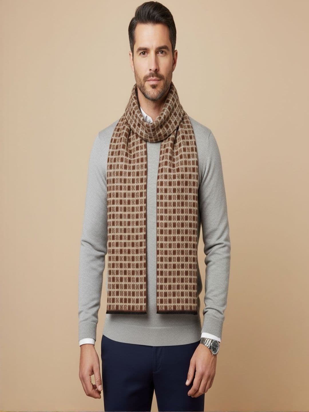 MUFFLY Men Self Design Merino Wool Mufflers - view 1