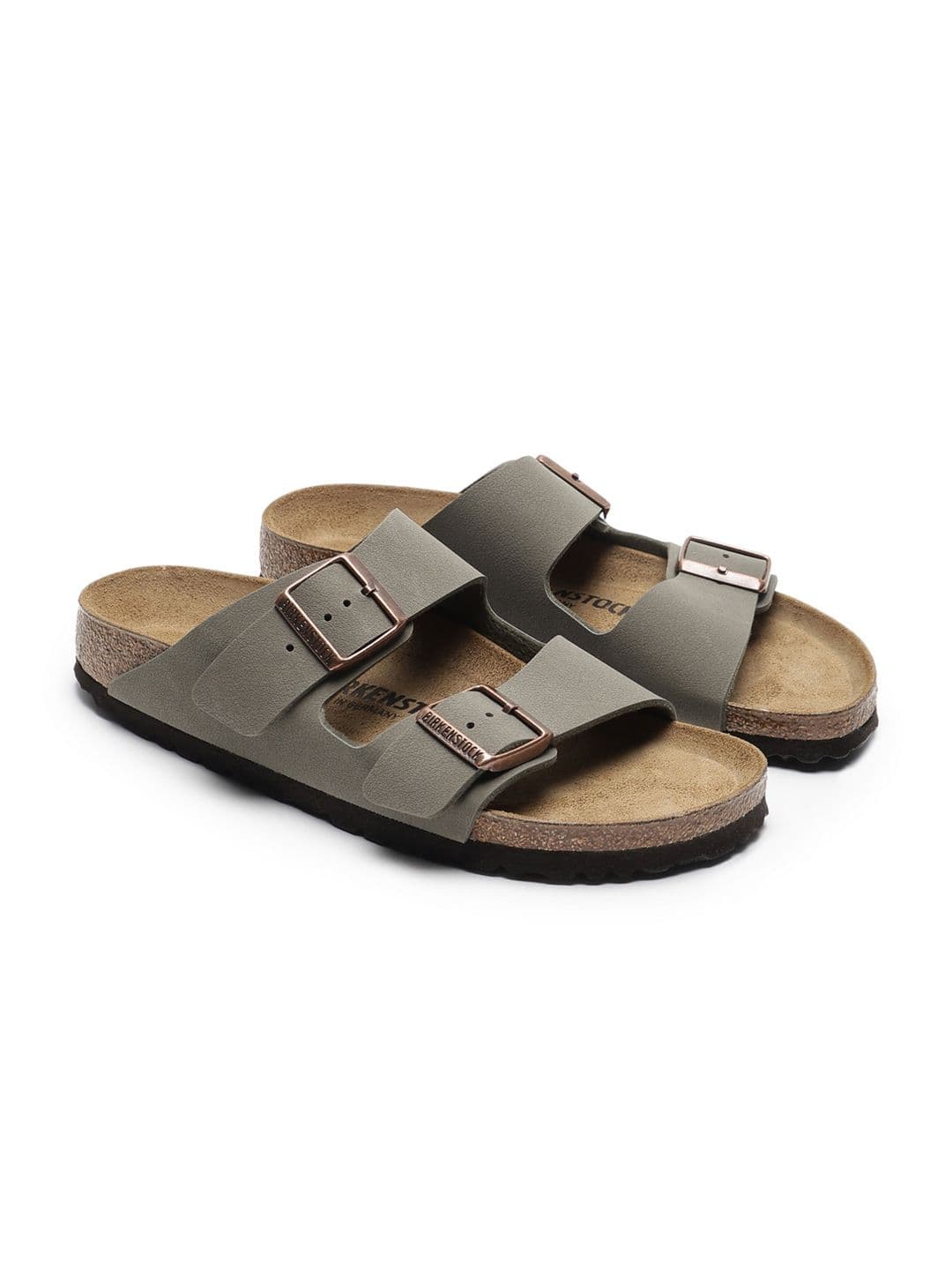 Birkenstock Arizona Stone Narrow Width Birko-Flor Nubuck Two-Strap Sandals - view 1