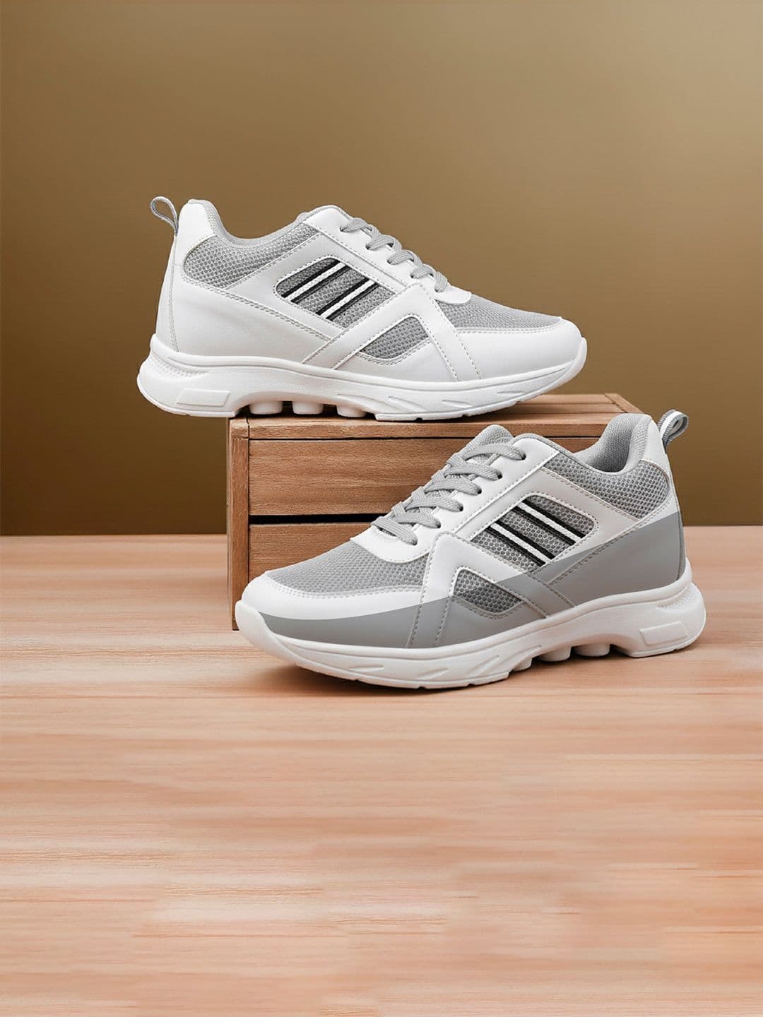 Bxxy Men 3 Inch Hidden Elevator Height Increasing Sports Running Lace-up Shoes - view 1