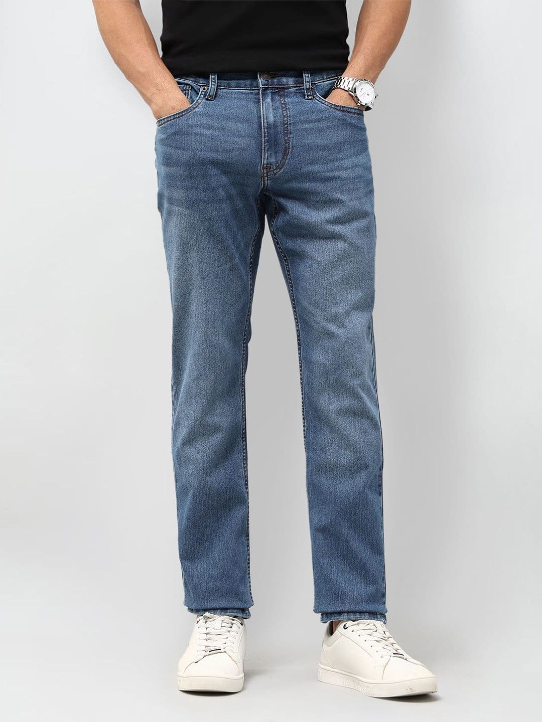 U.S. Polo Assn. Denim Co. Men Brandon Slim Tapered Fit Light Fade Stretchable Jeans