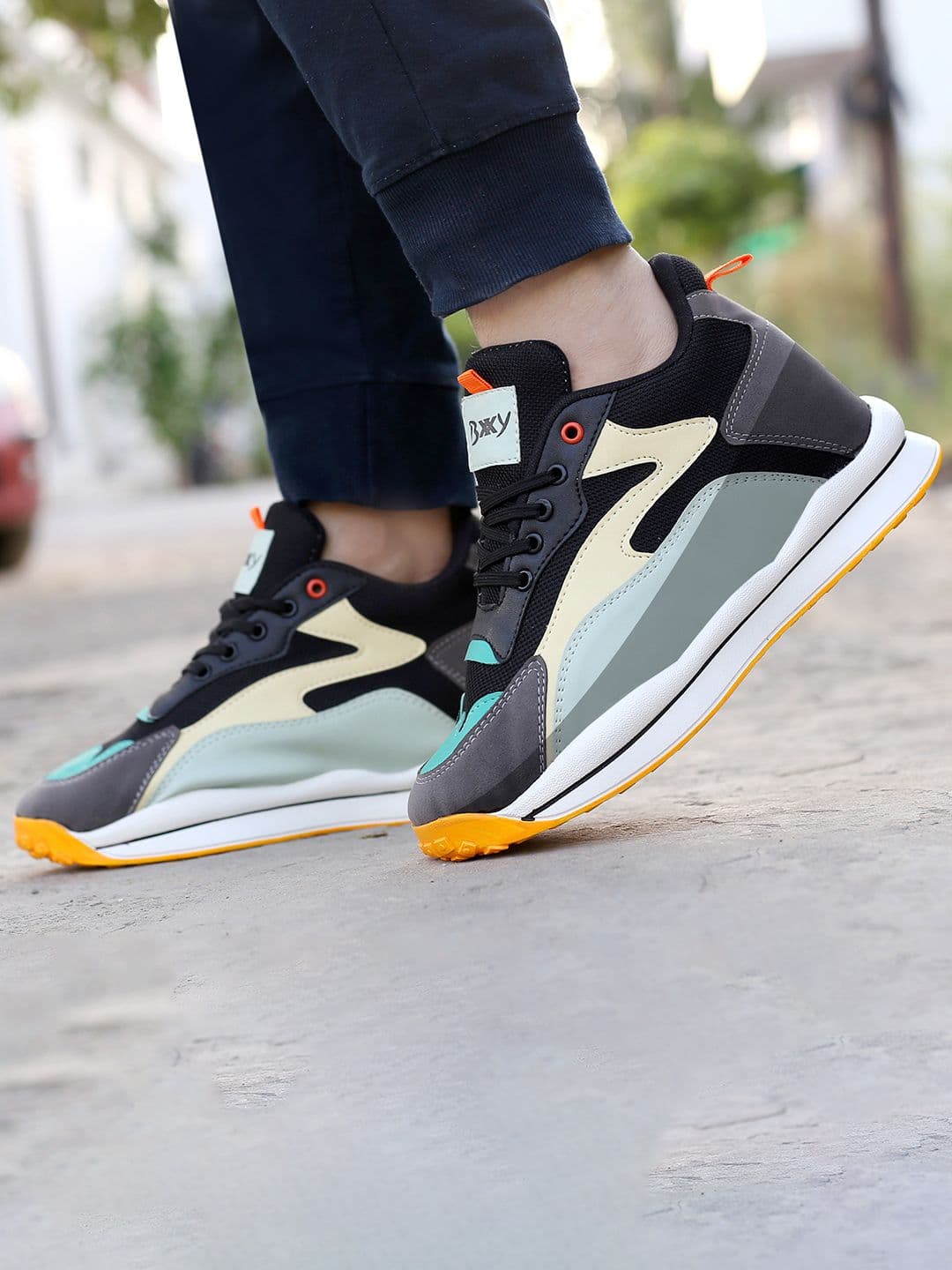 Bxxy Men 3 Inch Hidden Height Increasing Multi Colourblocked Casual Sports Running Shoes - view 1