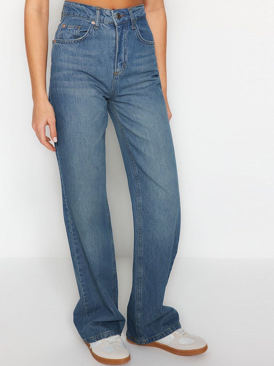 Trendyol Women Clean Look High Rise Pure Cotton Jeans - view 1