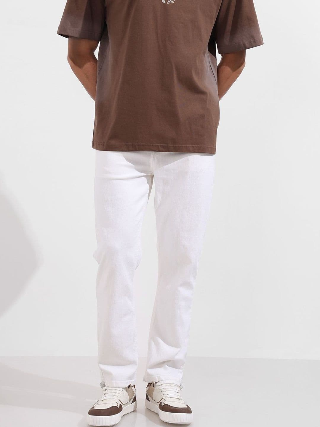 The Indian Garage Co Men Straight Fit Mid-Rise Stretchable Jeans - view 1