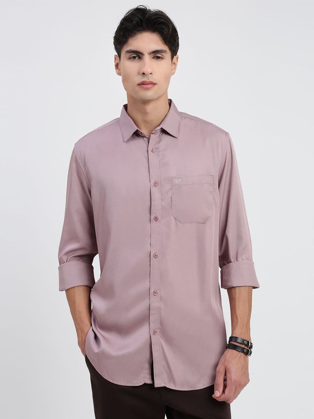 Chennis Spread Collar Slim Fit Cotton Casual Shirt - view 1